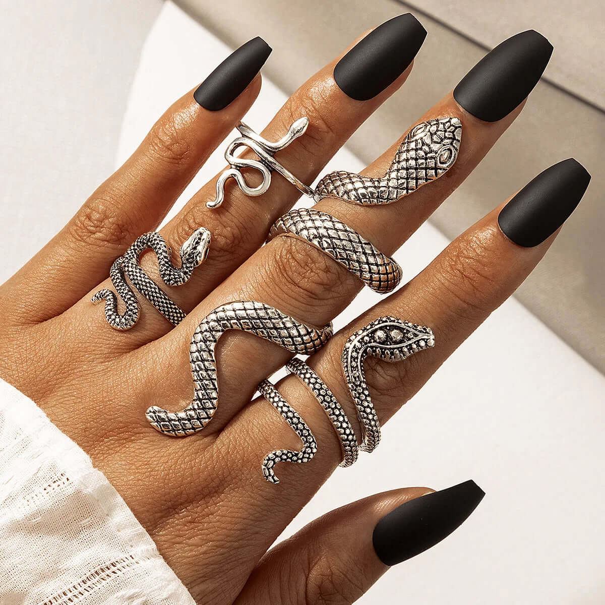 Vintage Long Snake Ring Set For Women - Viva Bella