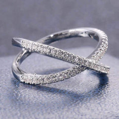 925 Sterling Silver X-Cross CZ Ring – Elegant Women's Engagement Jewelry - Viva Bella