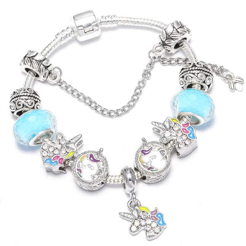 Vintage Silver Charm Bracelet – Crystal Beads for Women - Viva Bella