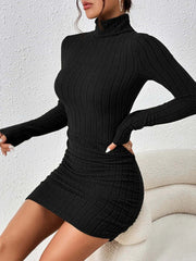 Long Sleeves Sheath Dress - Viva Bella