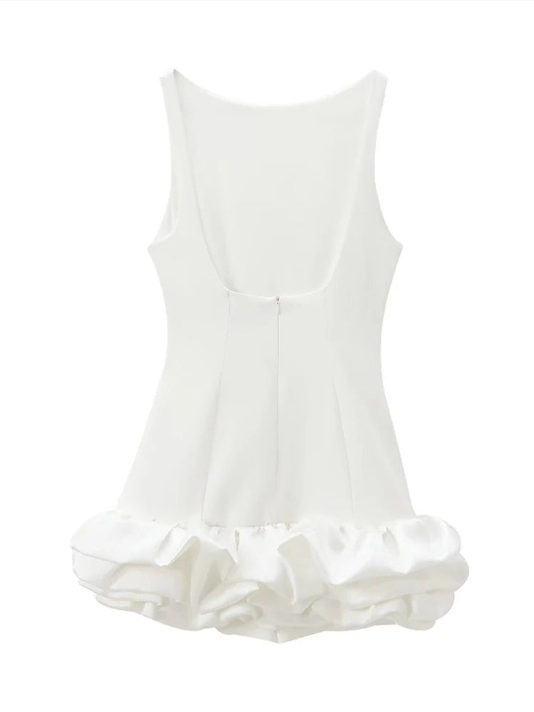 White Ruffle Off-Shoulder Dress – Feminine & Flirty Party Fit - Viva Bella