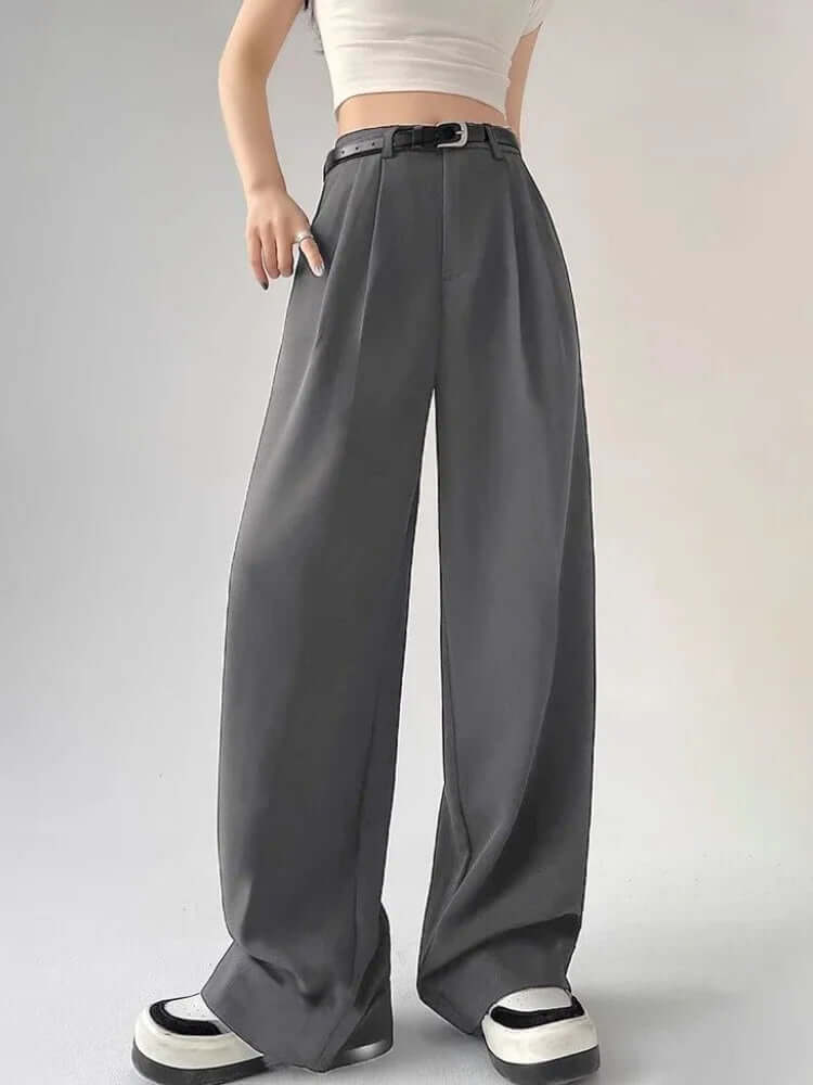 High Waist Loose Straight Trouser - Viva Bella