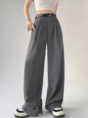 High Waist Loose Straight Trouser - Viva Bella