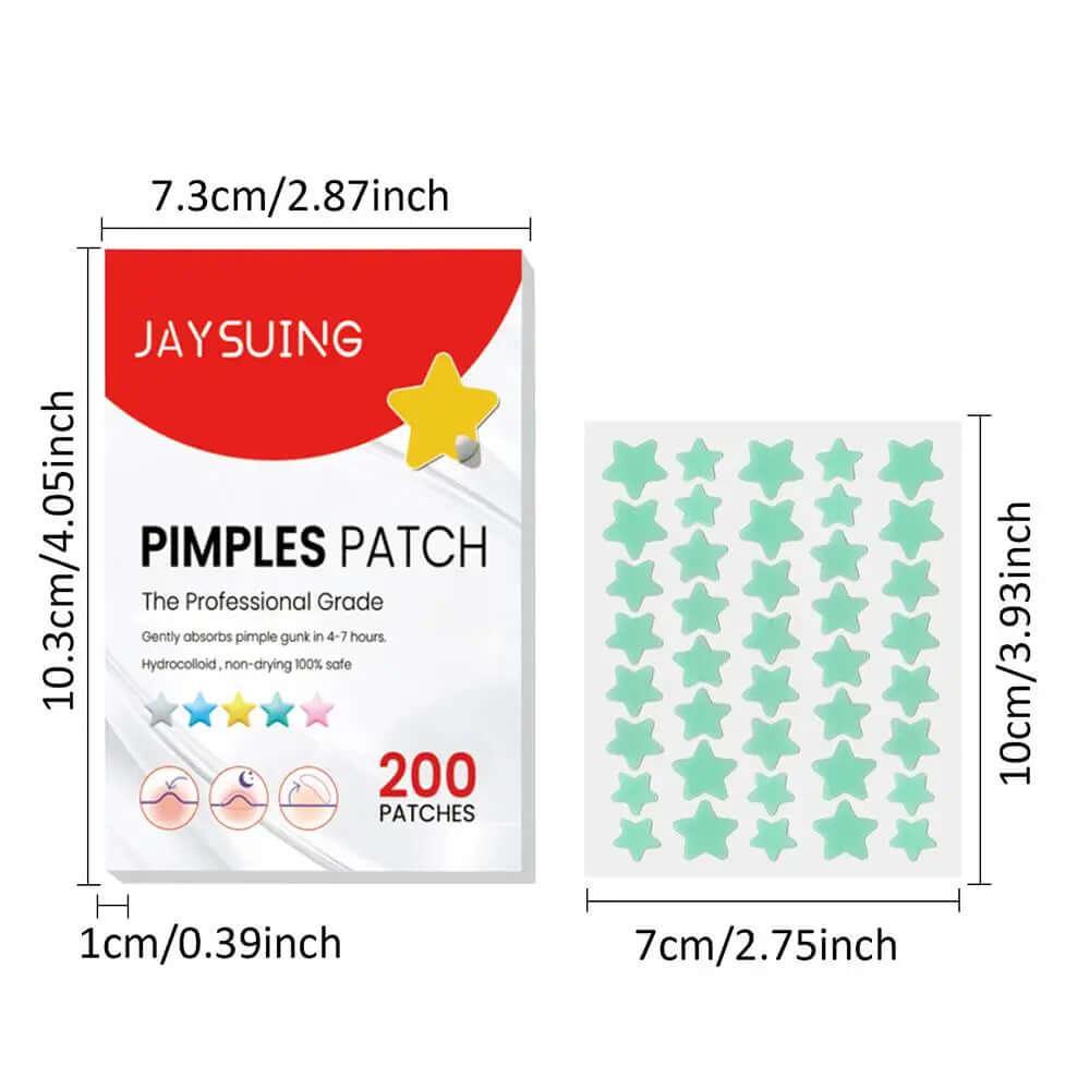 200pcs Star Acne Pimple Patches Colorful Breathable Removal Pimple Absorb Secretions Anti Infection Concealer Makeup Skin Care - Viva Bella