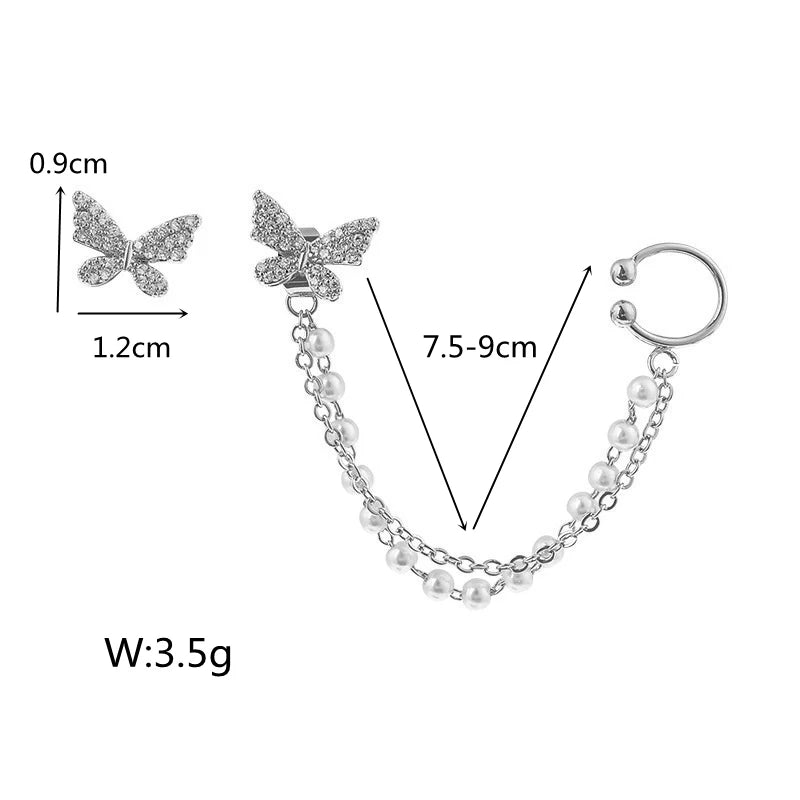 Rhinestone Butterfly Stud Earrings - Viva Bella