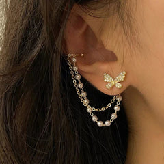 Rhinestone Butterfly Stud Earrings - Viva Bella