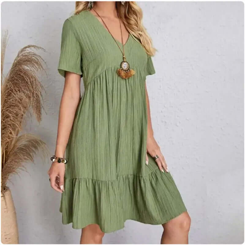 Women Summer Peplum Dress - Viva Bella