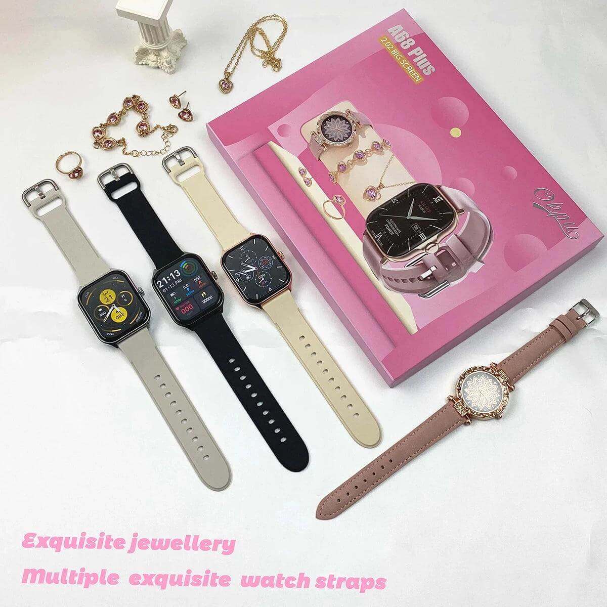 Smart Watch & Jewelry Set - Bluetooth Call Sports Watch & Accessories - Viva Bella