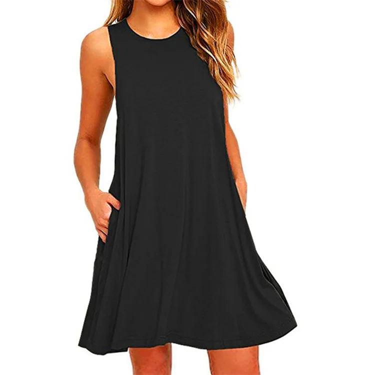 Summer T-Shirt Swing Dress - Plus Size Beach Cover-Up - Viva Bella