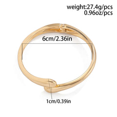 Wide Metal Bangle Ring - Viva Bella