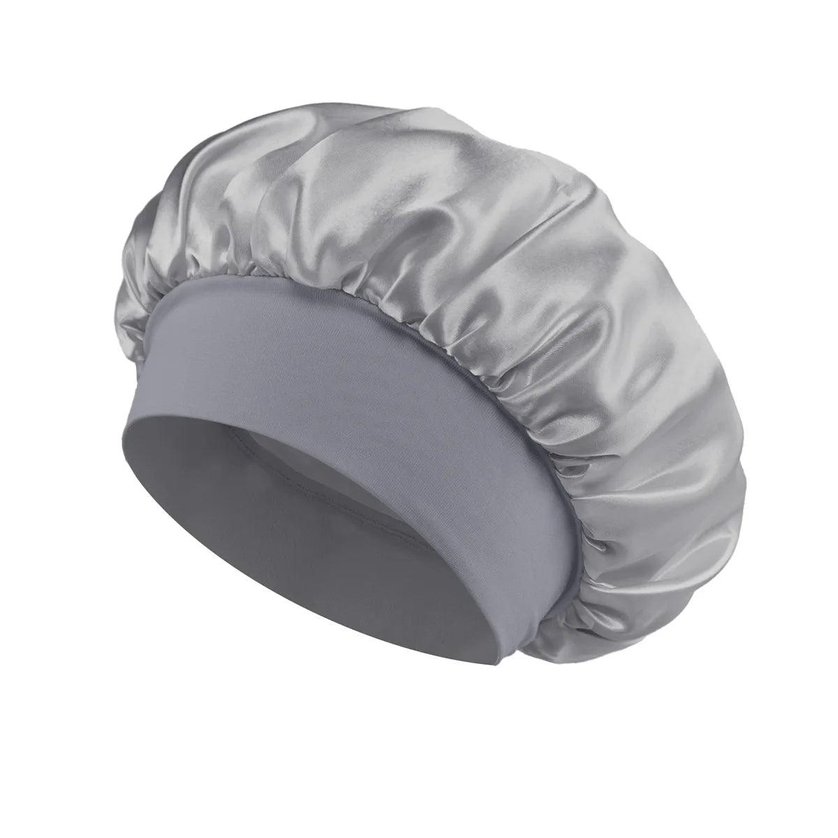 1pcs Soft Silk Satin Lined Bonnet Large Satin Hair Bonnet Household Sleep Shower Cap Hair Wrap Cover for Long Hair Salon Tool - Viva Bella