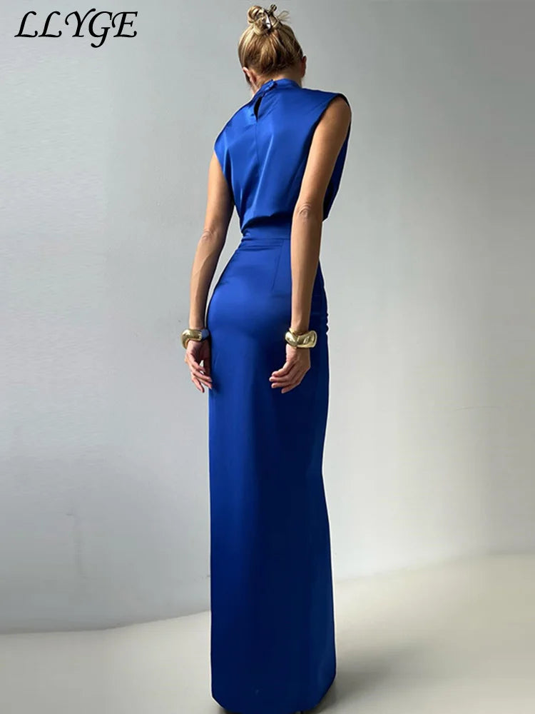 Satin Crop Top & Button Skirt Set – Sleek Spring Statement