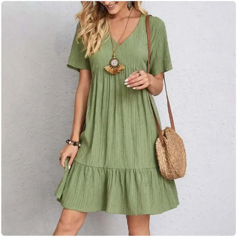 Women Summer Peplum Dress - Viva Bella
