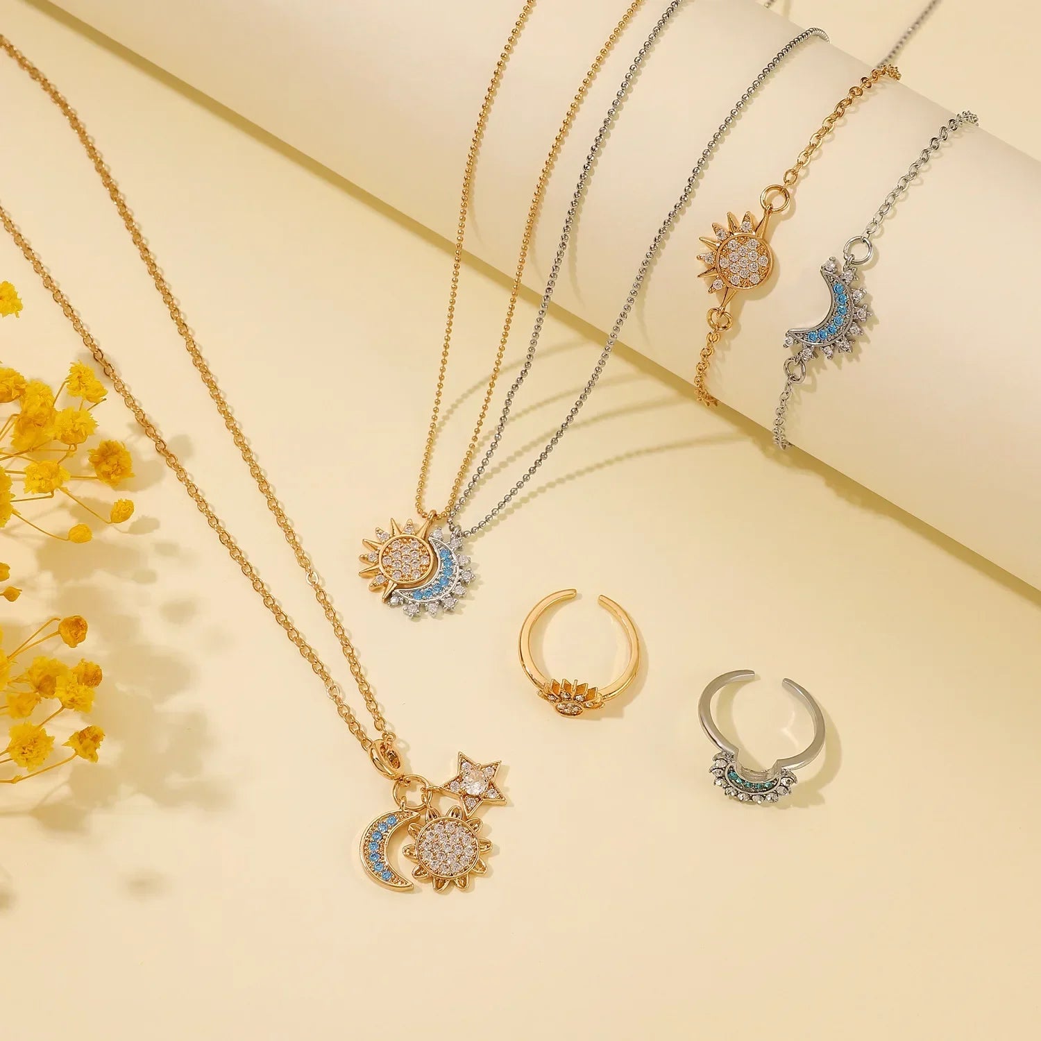Sparkling Moon Sun Star Ring - Viva Bella