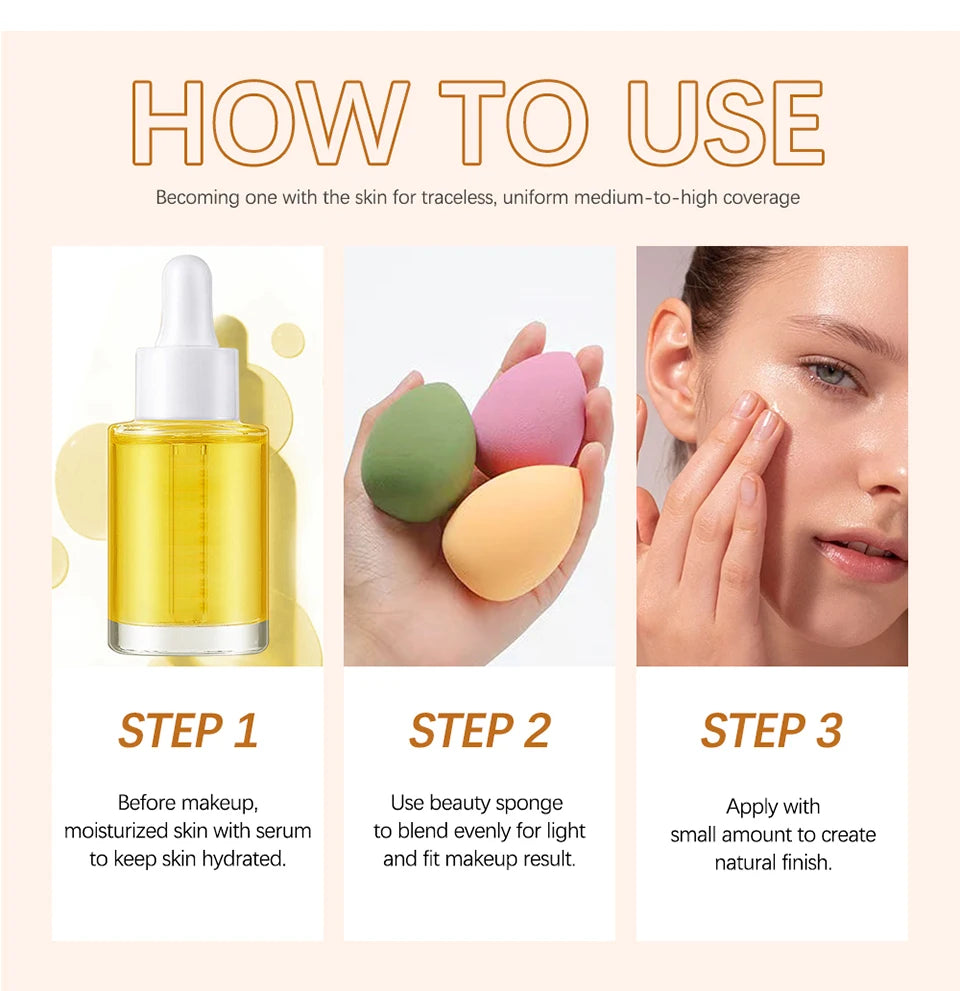 Make Up Foundation Cream for Face High Coverage Foundation Foundations Makeup Waterproof Korean Makeup Base Cosmetic Mist Cc Bb - Viva Bella