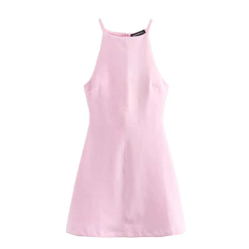 Halter A-Line Knitted Dress – Sleeveless Stretch Fit - Viva Bella