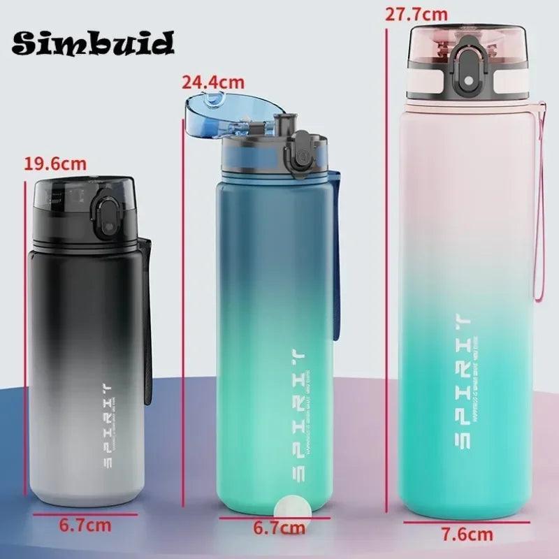 1 Liter Large Capacity Sports Water Bottle Leak Proof Colorful Plastic Cup Drinking Outdoor Travel Portable Gym Fitness Jugs - Viva Bella