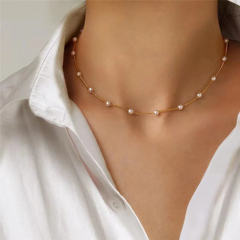 Women's Pearl Love Heart Necklace Set - Viva Bella
