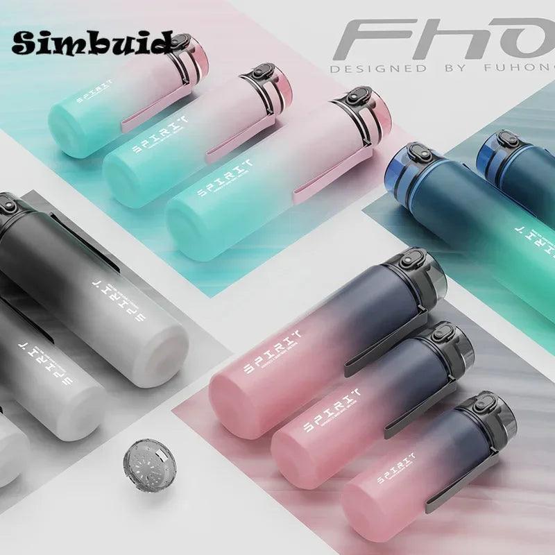 1 Liter Large Capacity Sports Water Bottle Leak Proof Colorful Plastic Cup Drinking Outdoor Travel Portable Gym Fitness Jugs - Viva Bella