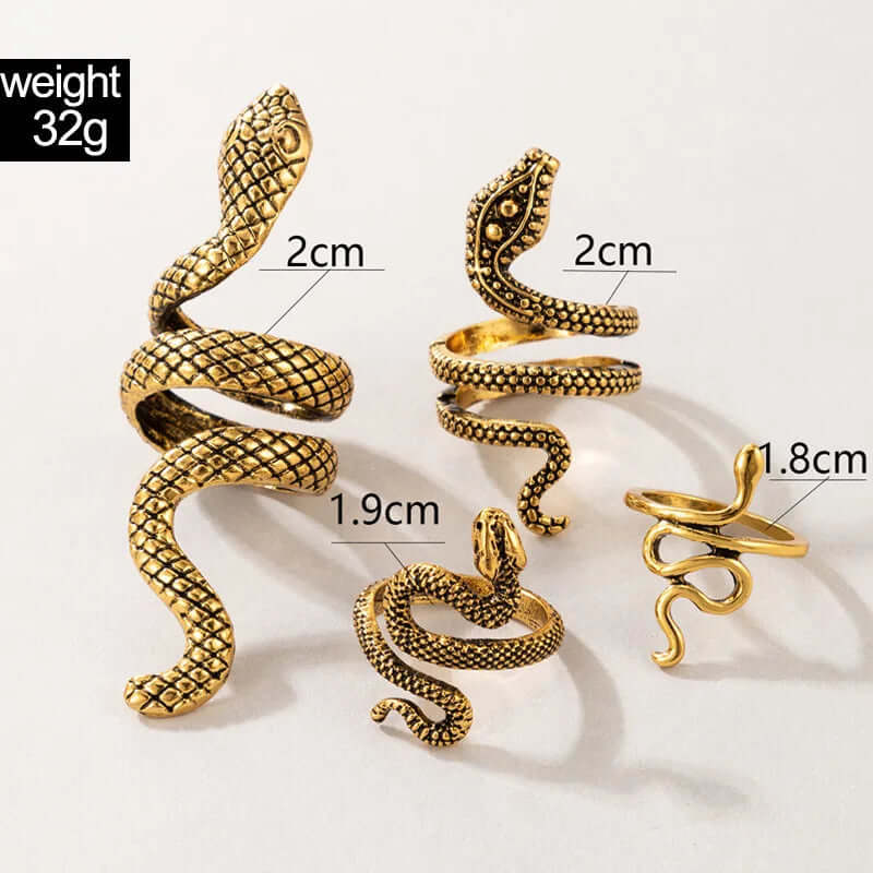 Vintage Long Snake Ring Set For Women - Viva Bella