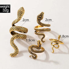 Vintage Long Snake Ring Set For Women - Viva Bella