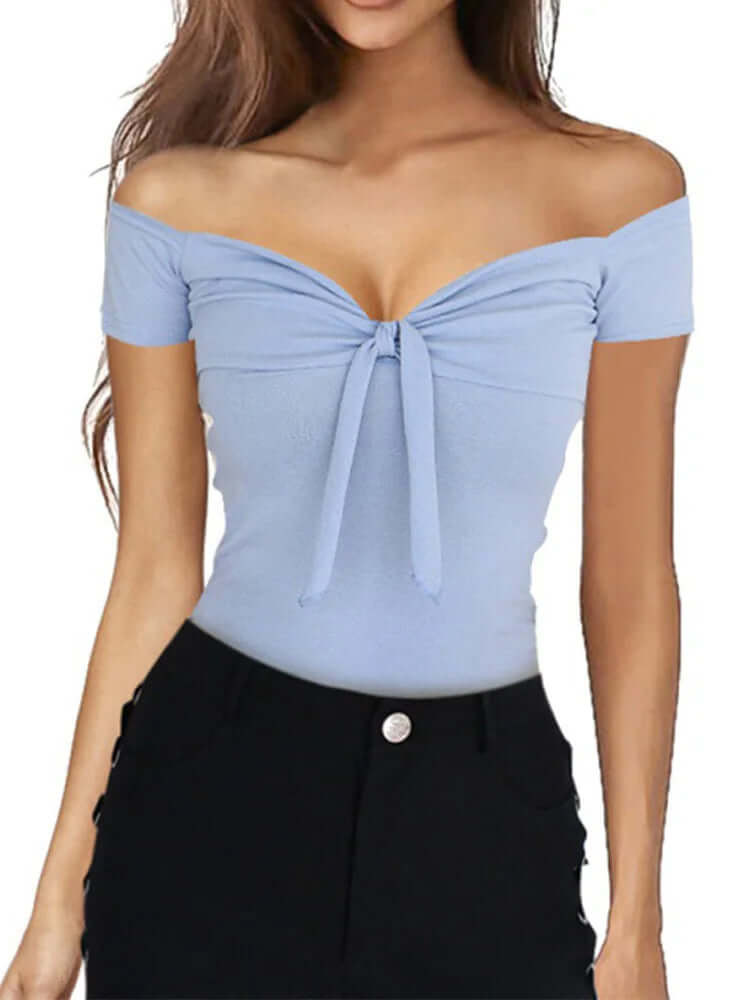 Sexy Slim Off Shoulder T-Shirt - Viva Bella
