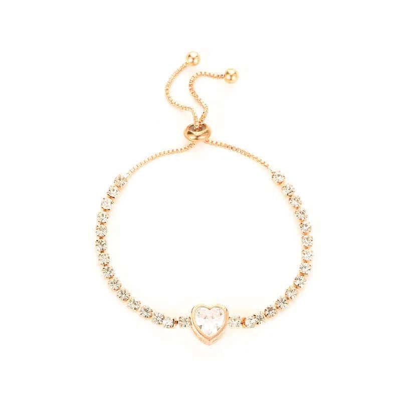 18K Gold Plated Rhinestone Bracelet – Square Zircon Adjustable Design - Viva Bella