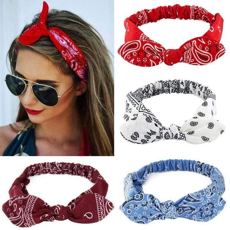 Boho Cross Knot Headbands - Vintage Elastic Hair Accessories - Viva Bella