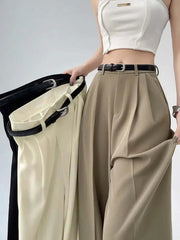 High Waist Loose Straight Trouser - Viva Bella