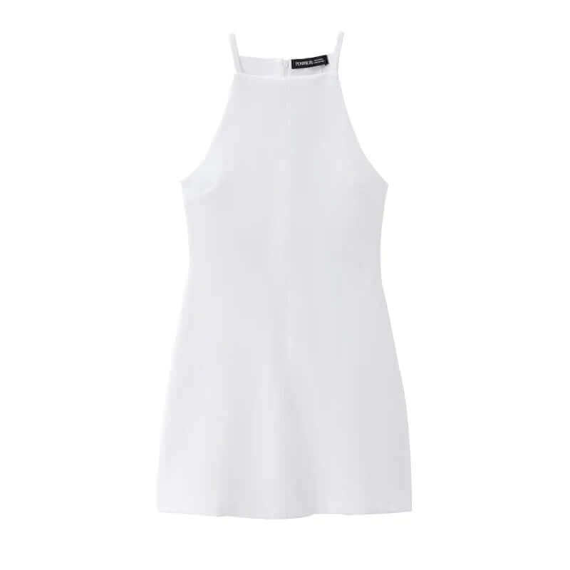 Halter A-Line Knitted Dress – Sleeveless Stretch Fit - Viva Bella