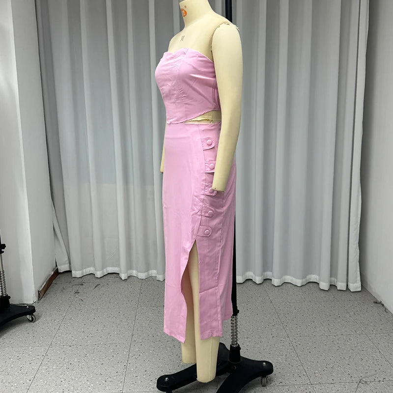 Strapless Tube Set with Slit Skirt – Bold Meets Bare