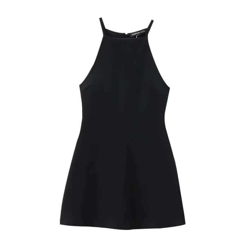 Halter A-Line Knitted Dress – Sleeveless Stretch Fit - Viva Bella