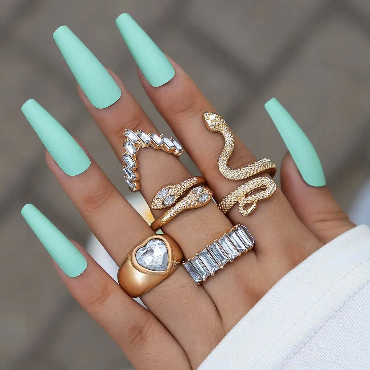 Vintage Long Snake Ring Set For Women - Viva Bella