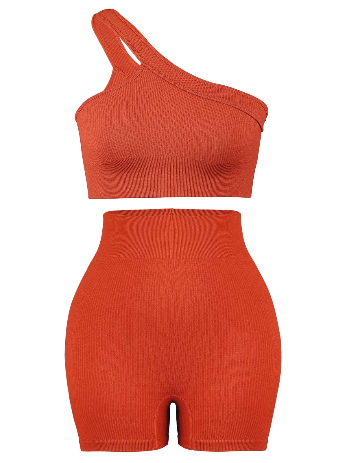 Seamless Ribbed Fitness Set – Bra & Leggings (No Pads)