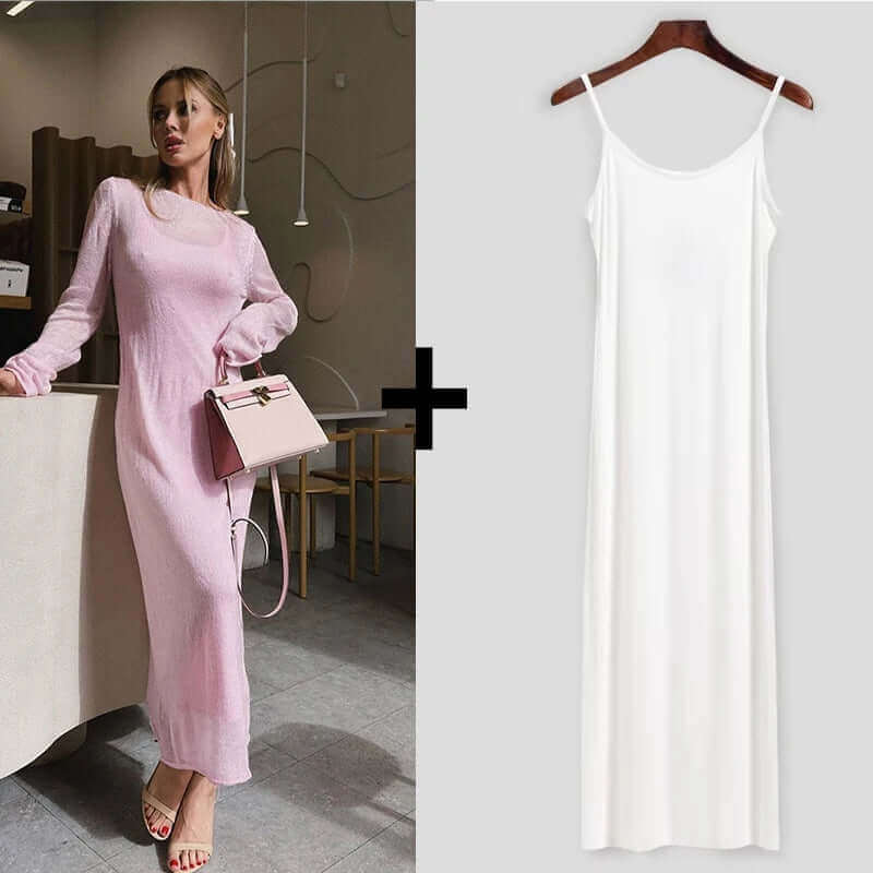 Elegant Knit Sweater Dress – Chic O-Neck Style for Spring & Autumn 2024 - Viva Bella