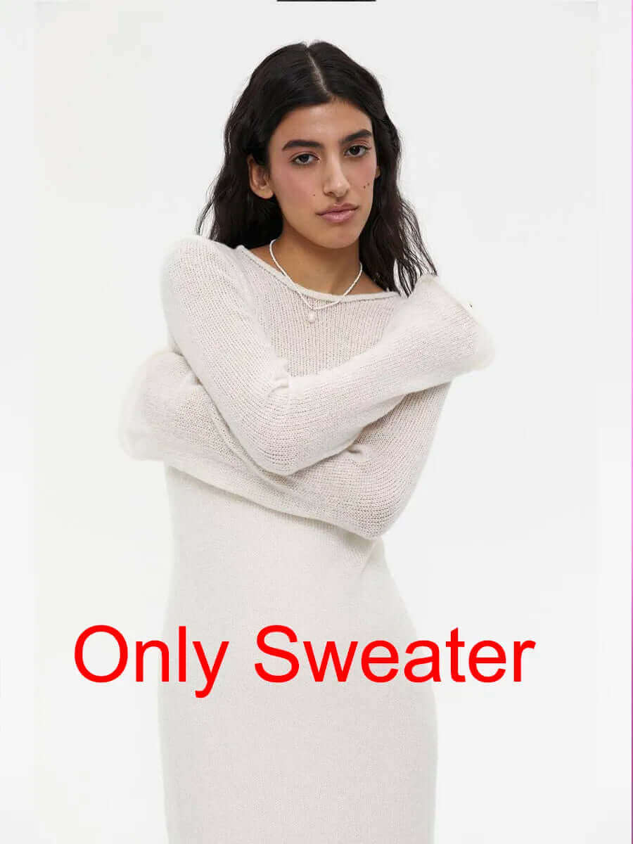 Elegant Knit Sweater Dress – Chic O-Neck Style for Spring & Autumn 2024 - Viva Bella