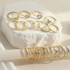 Fashion Simple Wave Joint Rings Set - Viva Bella