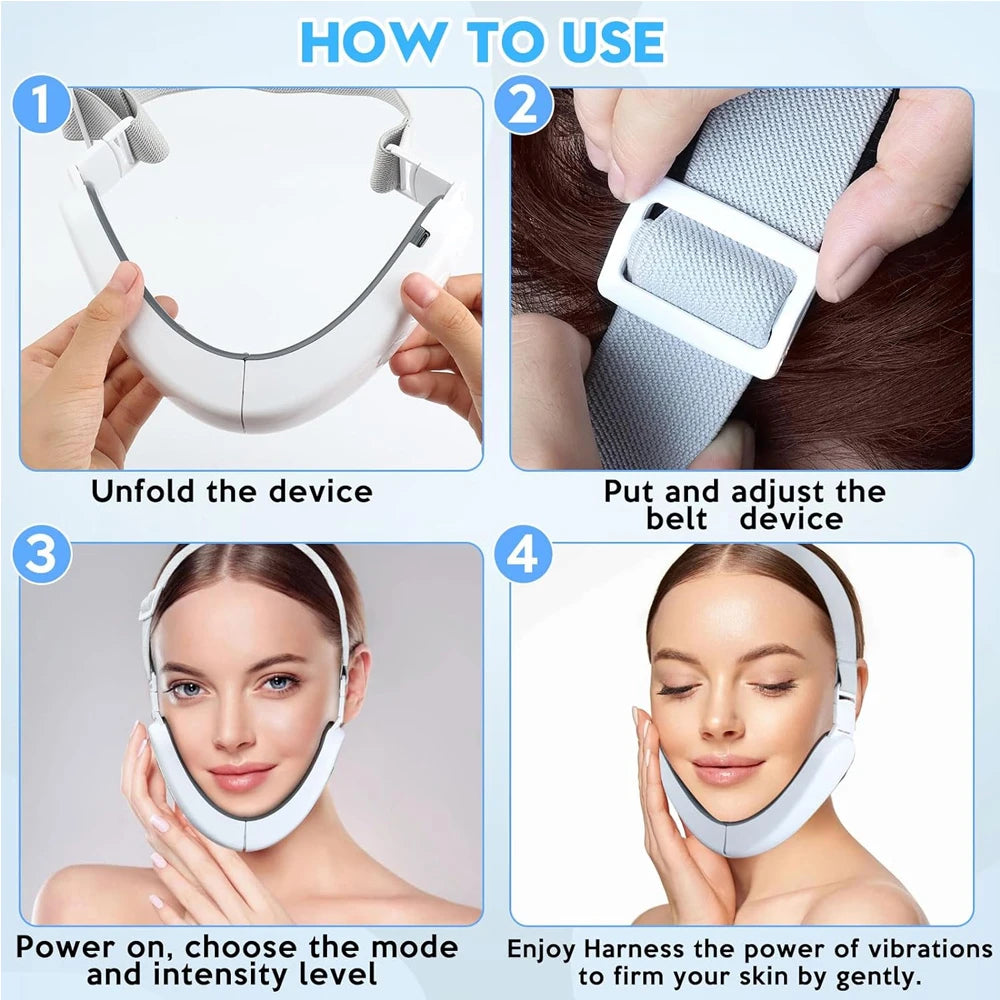One Set Electric Face Massager 5 Modes 12 Intensity Adjustments Suitable Daily Facial Care - Viva Bella