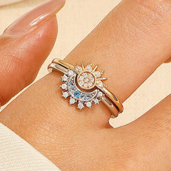 Sparkling Moon Sun Star Ring - Viva Bella