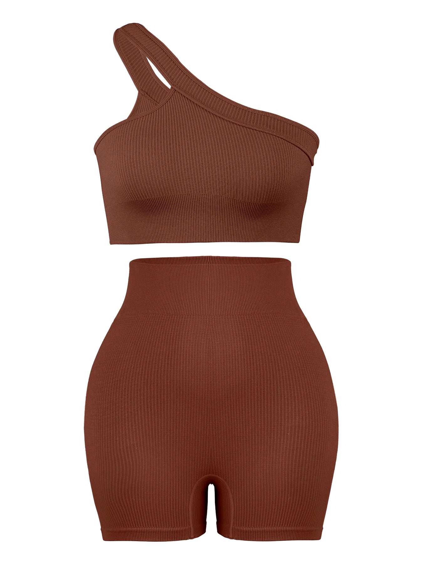 Seamless Ribbed Fitness Set – Bra & Leggings (No Pads)