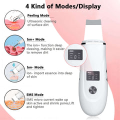 Ultrasonic Skin Scrubber Scrubber Deep Vibrate Facial Cleaner Shovel Face Scrubber Peeling Black Head Remover Facial Massager - Viva Bella