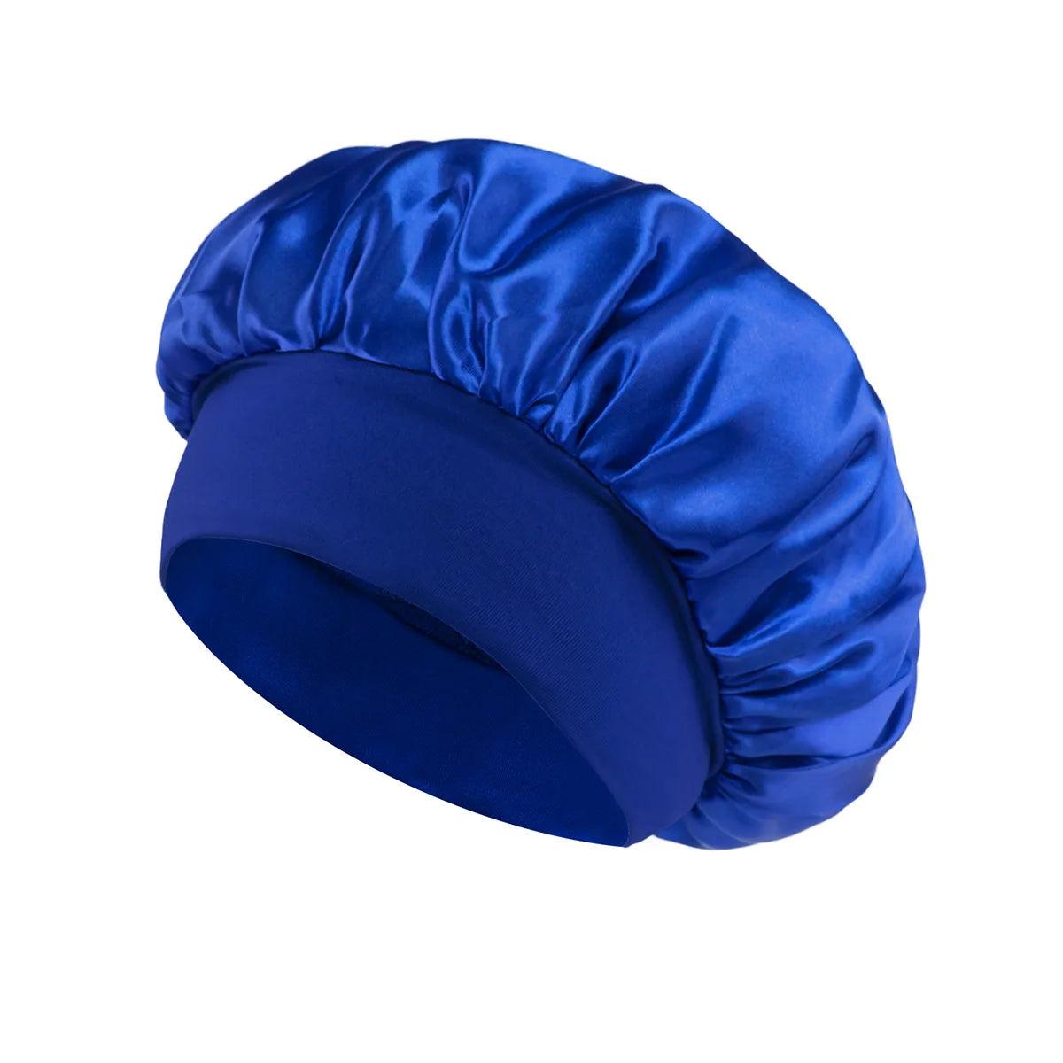1pcs Soft Silk Satin Lined Bonnet Large Satin Hair Bonnet Household Sleep Shower Cap Hair Wrap Cover for Long Hair Salon Tool - Viva Bella