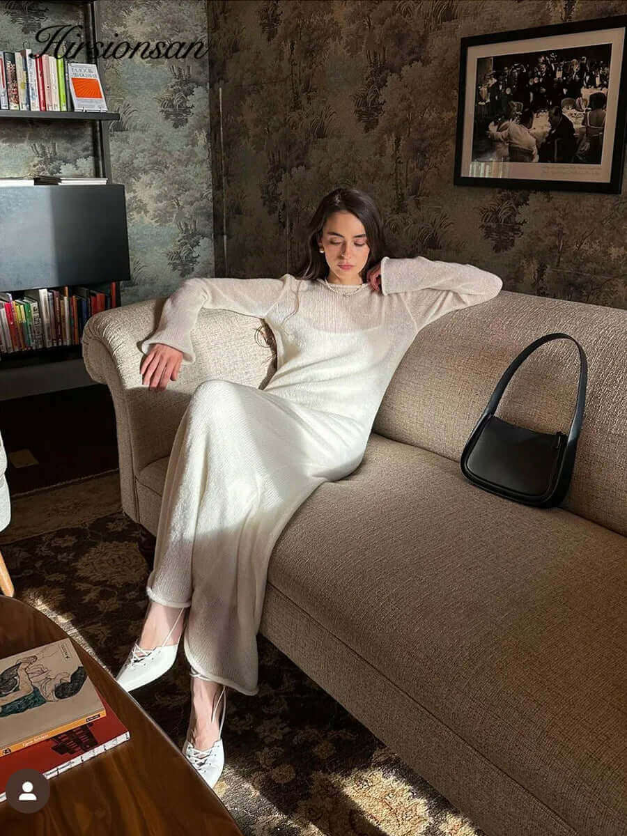 Elegant Knit Sweater Dress – Chic O-Neck Style for Spring & Autumn 2024 - Viva Bella
