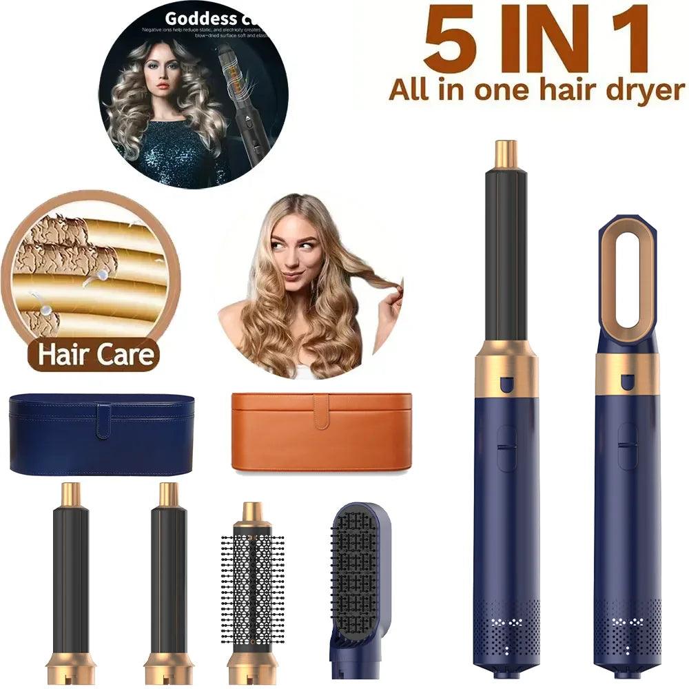 2025 New 5-in-1 Hair Dryer Hot Comb Set Professional Curling Iron Hair Straightener Styling Tool for Dyson Airwrap Hair Dryer Ho - Viva Bella