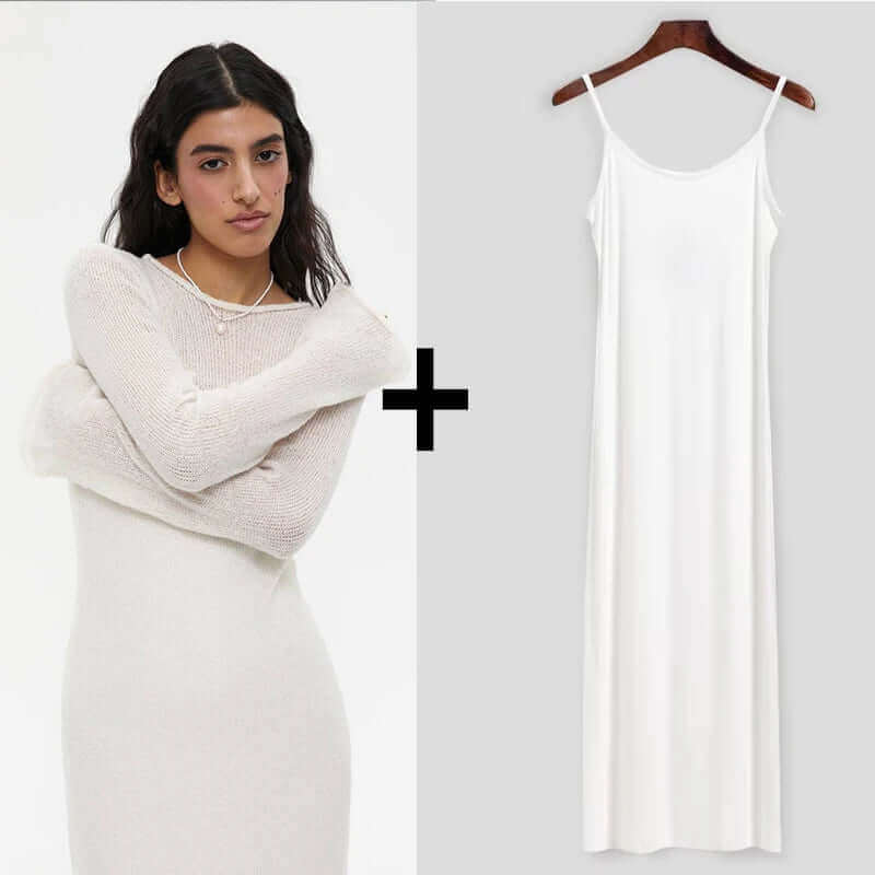 Elegant Knit Sweater Dress – Chic O-Neck Style for Spring & Autumn 2024 - Viva Bella