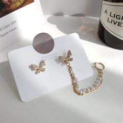 Rhinestone Butterfly Stud Earrings - Viva Bella