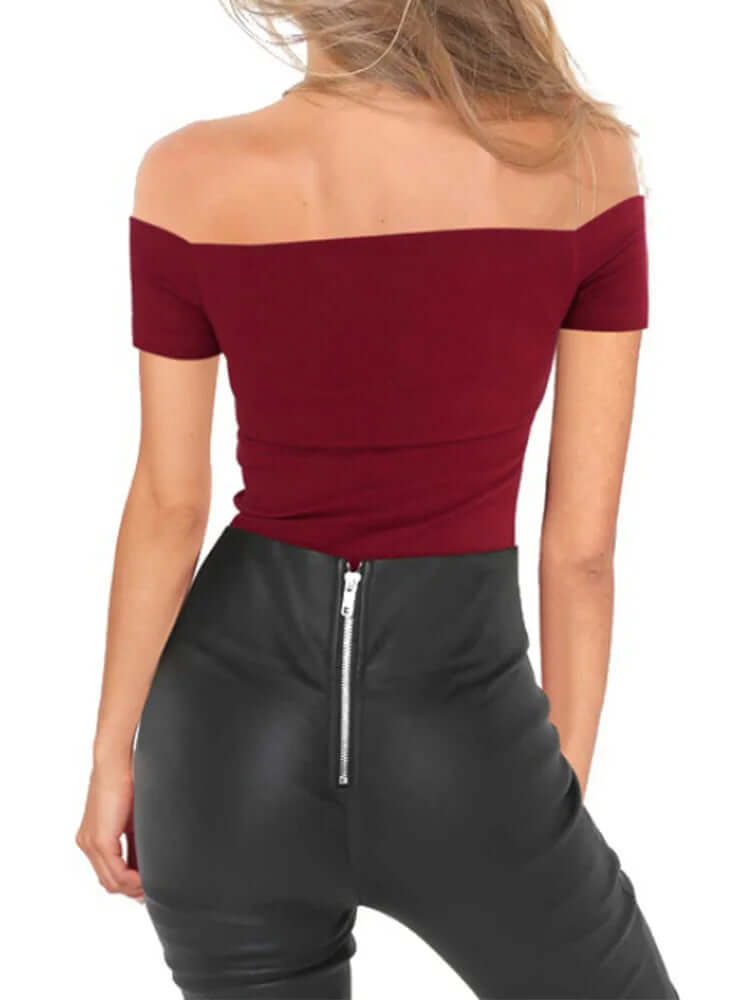 Sexy Slim Off Shoulder T-Shirt - Viva Bella