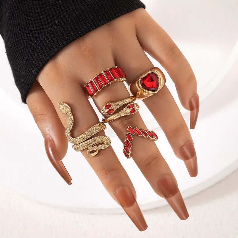 Vintage Long Snake Ring Set For Women - Viva Bella