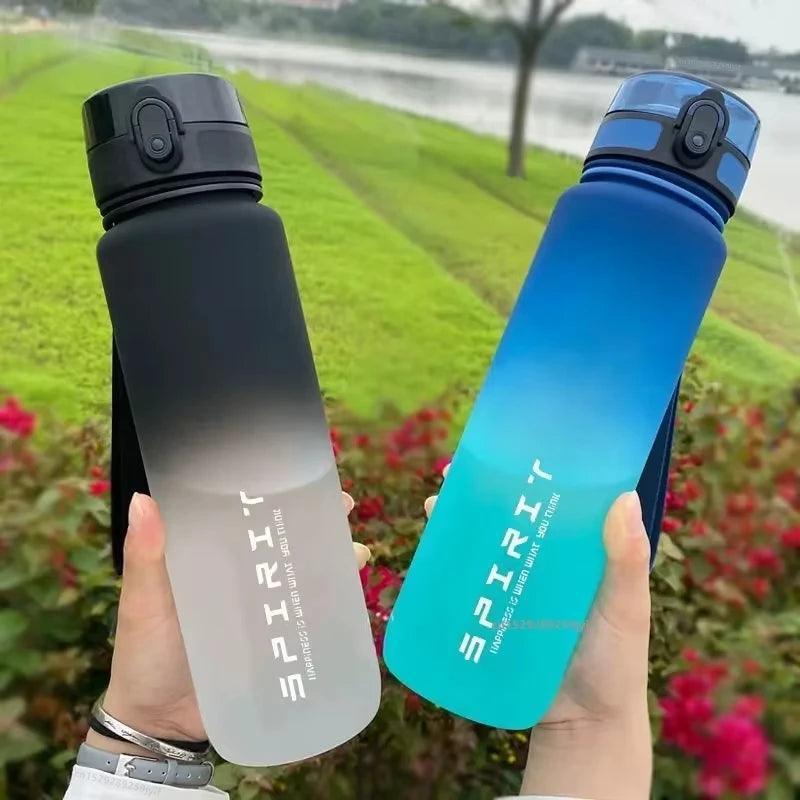 1 Liter Large Capacity Sports Water Bottle Leak Proof Colorful Plastic Cup Drinking Outdoor Travel Portable Gym Fitness Jugs - Viva Bella