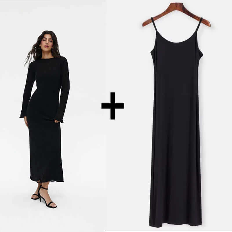Elegant Knit Sweater Dress – Chic O-Neck Style for Spring & Autumn 2024 - Viva Bella